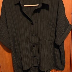 Women's Black Casual Button Down Shirt